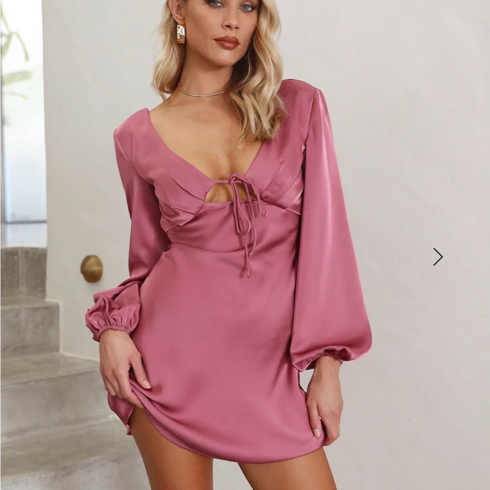Pink Satin Mini Dress